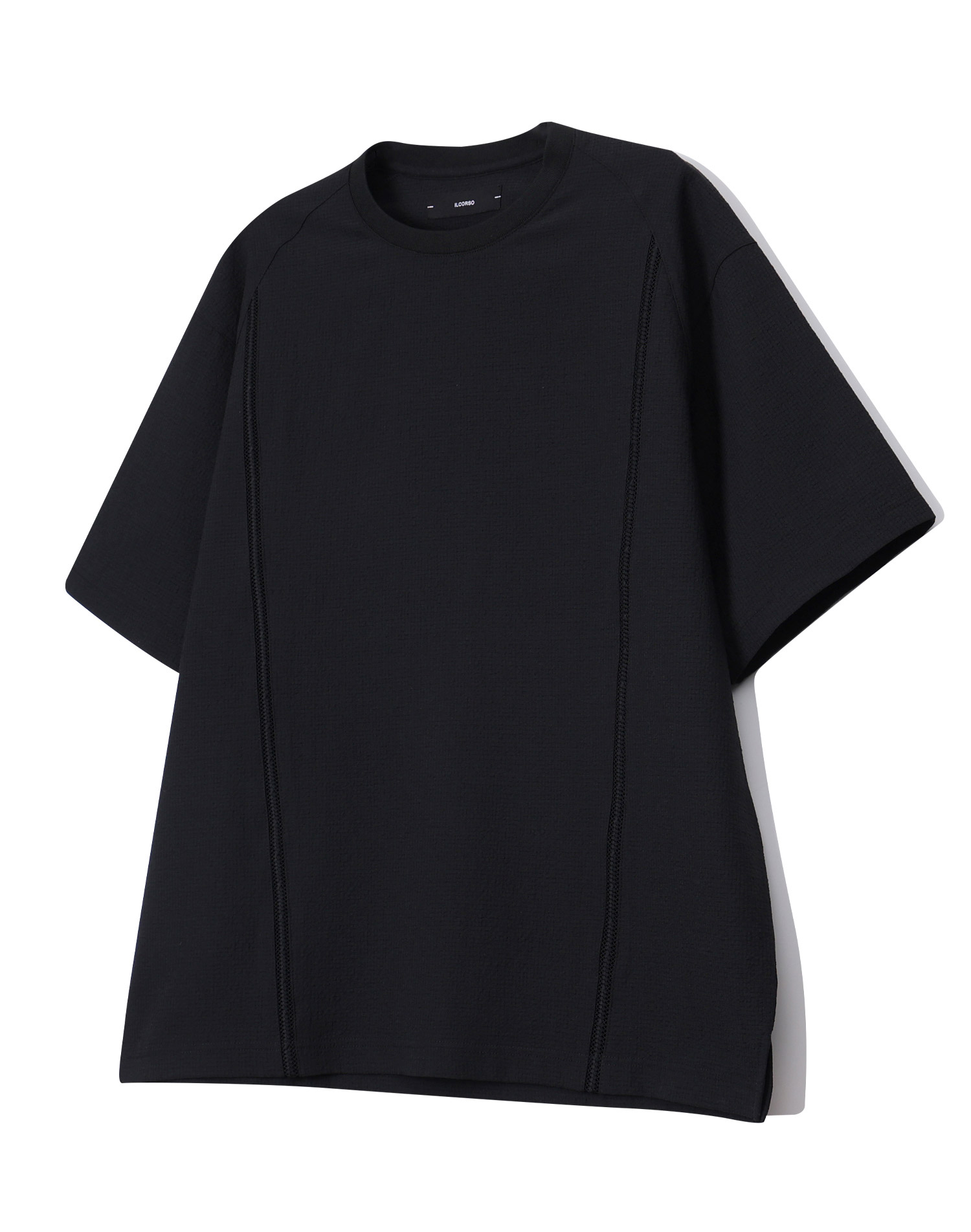 [COOL MAX] 시어서커 크로쉐 티셔츠 블랙 IETS3F603BK
