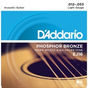 다다리오 통기타 스트링 EJ16 Acoustic Phosphor Bronze, Light Set, 12-53