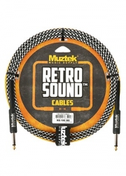 Muztek -Retro Sound Cable Black Silver / 뮤즈텍 레트로 사운드 기타 베이스 케이블 양쪽 일자형 블랙 실버(RS-180 BS)