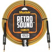 Muztek -Retro Sound Cable Black Silver / 뮤즈텍 레트로 사운드 기타 베이스 케이블 양쪽 일자형 트위드 컬러 (RS-180 TW)