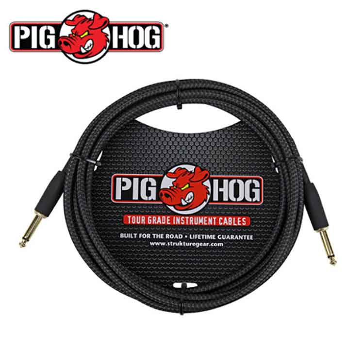 PIG HOG PCH10BK|피그호그 3m 기타케이블 / 베이스케이블 / 악기케이블(양방향 일자)-블랙