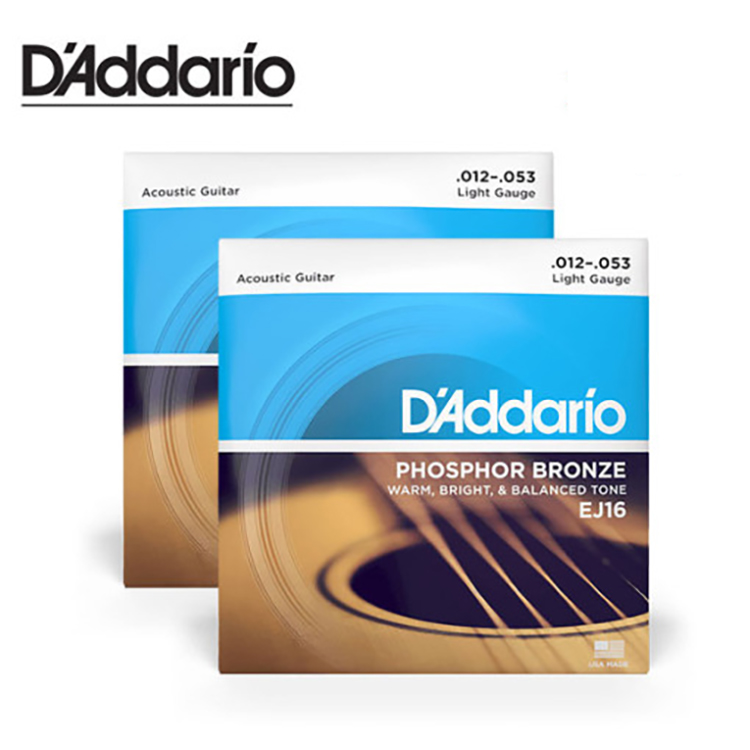 다다리오 어쿠스틱 기타 스트링 - Daddario EJ16 ACOUSTIC GUITAR STRING FRETTED - 2PACK