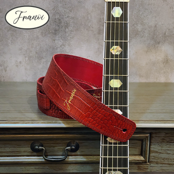 프라노이 이태리 크로커다일 CR6050 RED 기타 스트랩 - 레드