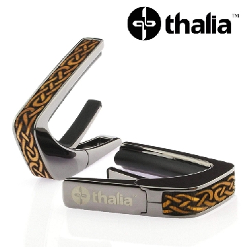 Thalia Capo with Hawaiian Koa Celtic Knot Inlay - Black Chrome (CB201-03) / 탈리아 카포