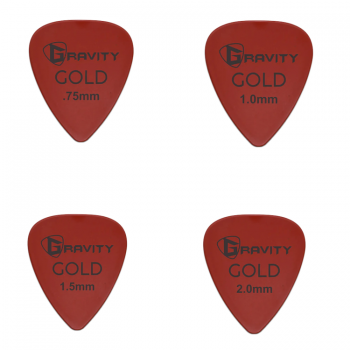 Gravity Red Colored Gold Traditional Pick I 그래비티 기타 피크