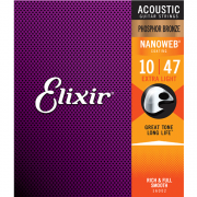 Elixir Acoustic Nanoweb Phosphor bronze / 엘릭서 나노웹 포스퍼 브론즈 어쿠스틱기타 스트링 (6 Size)